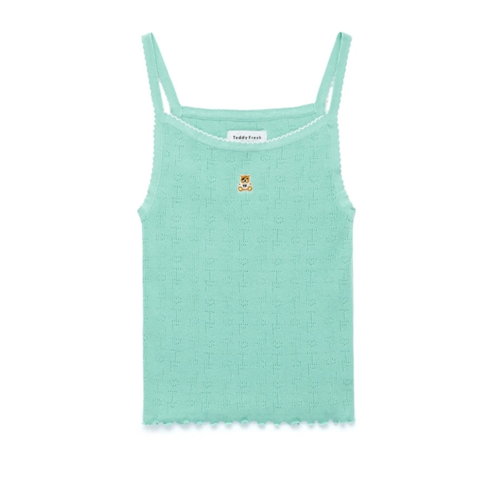 Teddy Fresh Pointelle Knit Tank Top